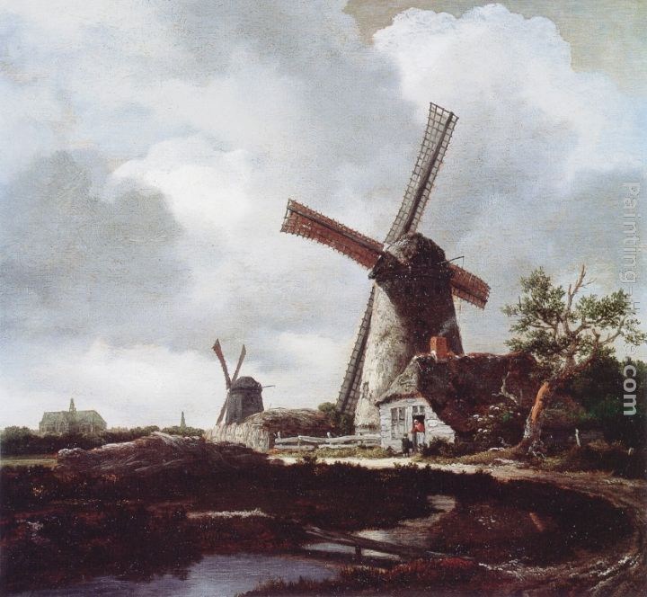 Jacob van Ruisdael Landscape with Windmills near Haarlem